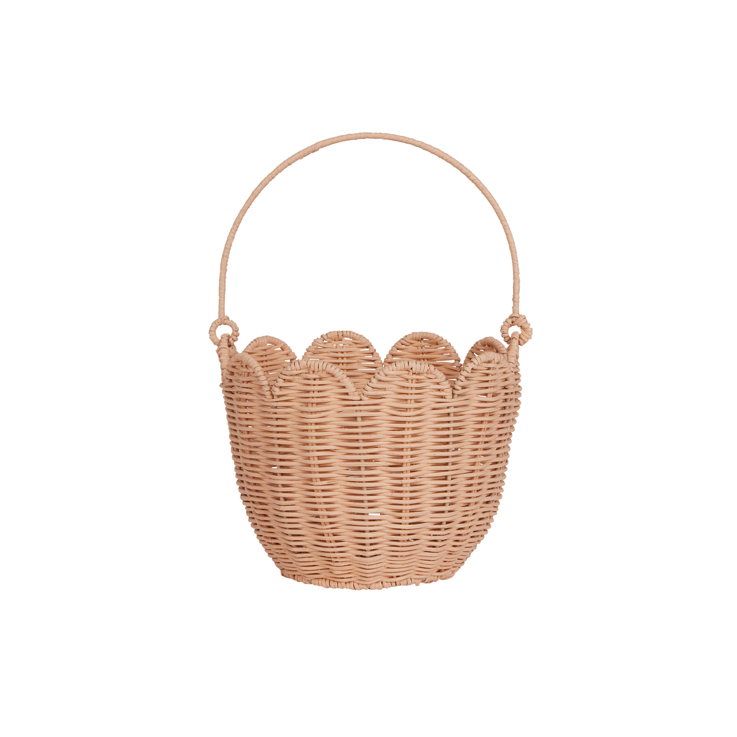 Rattan Tulip Carry Basket | Seashell Pink