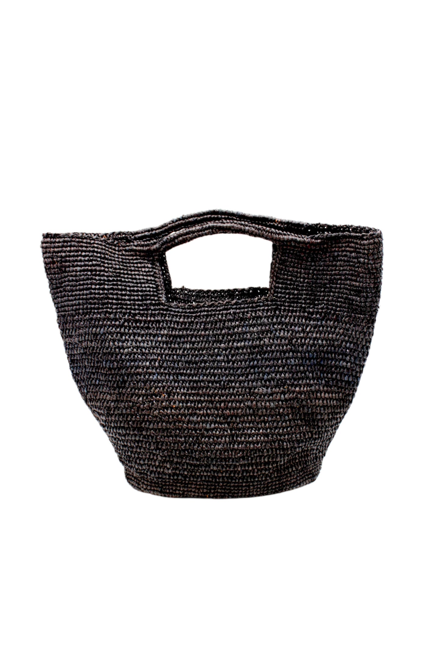 Crochet Straw Basket | Black