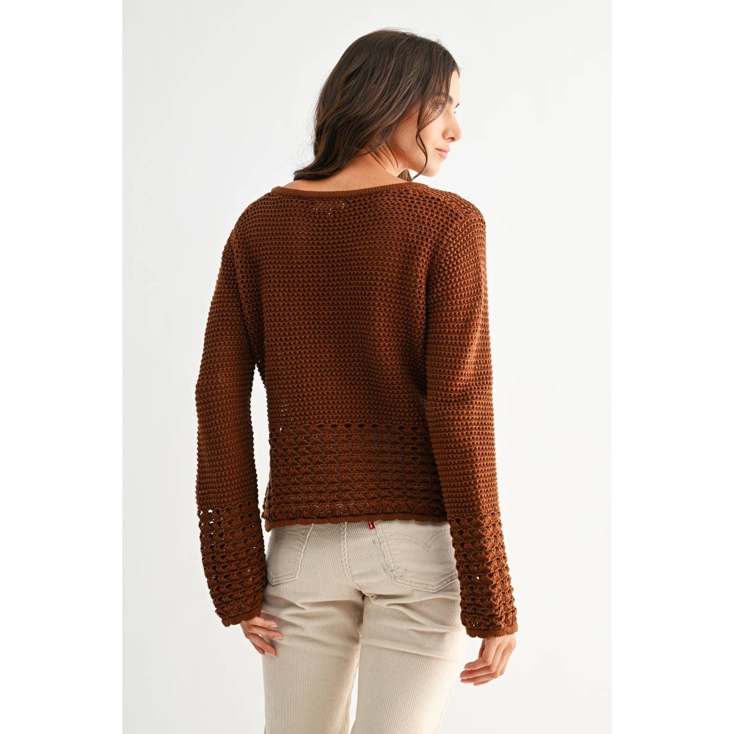 Brown Crochet Cardigan