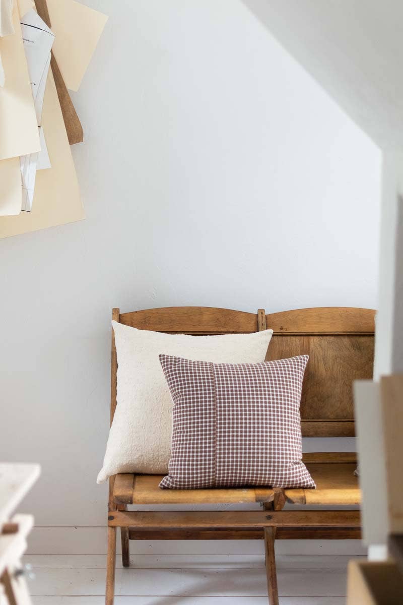 Woven Pillow in Textured Beige: 20 x 20