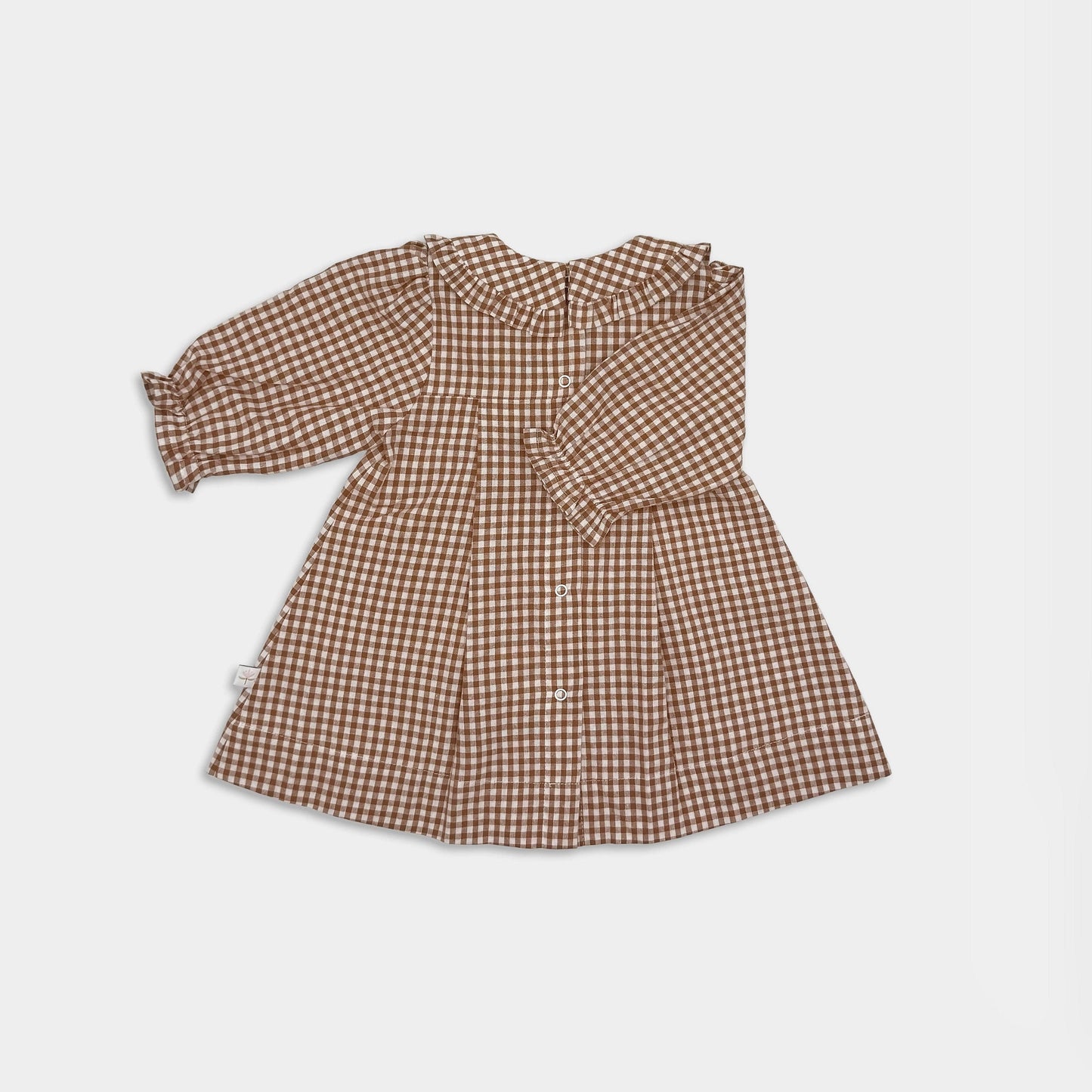 Ruffle Collar Dress | Brown Gingham