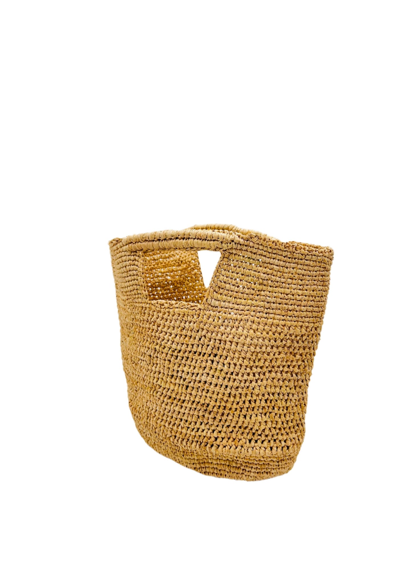 Mini Crochet Petite Straw Basket | Natural