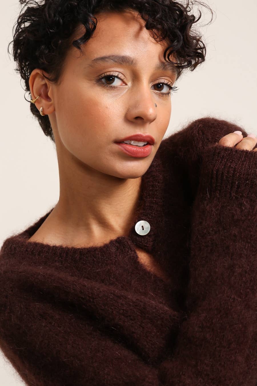 Mohair Cardigan | Deep Chocolate
