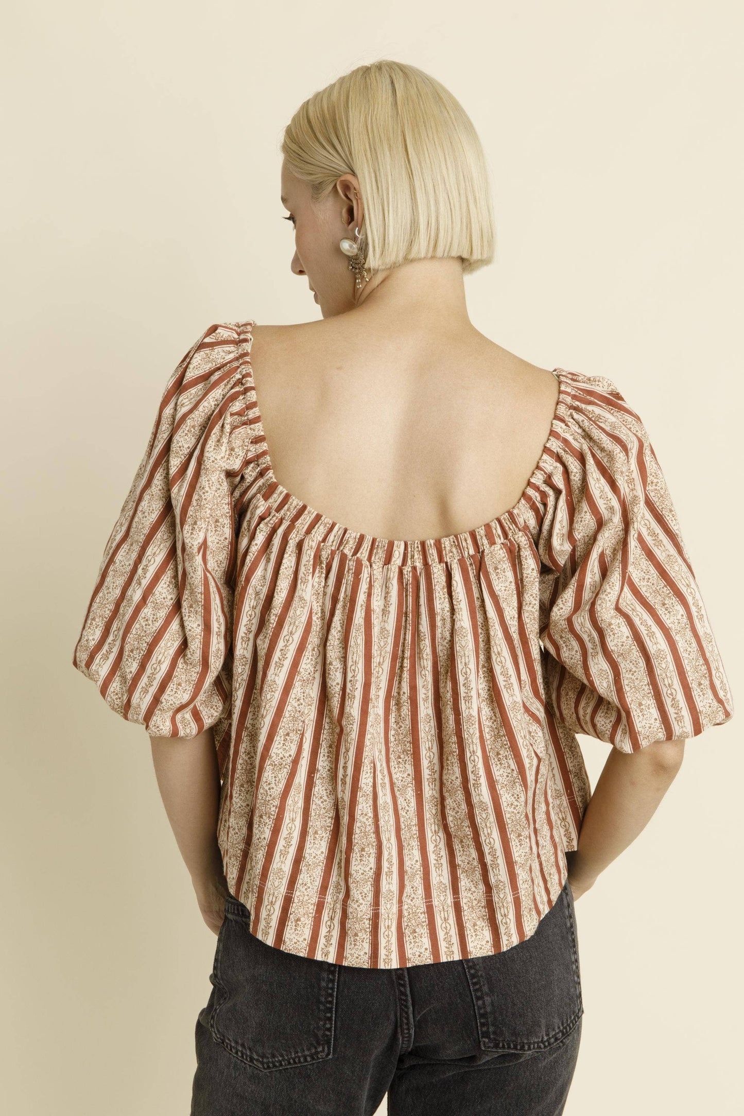 Striped Peasant Top