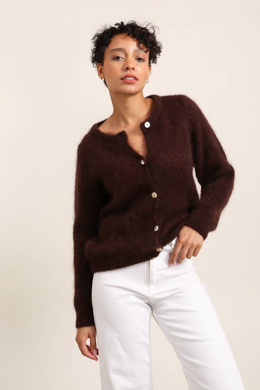 Mohair Cardigan | Deep Chocolate