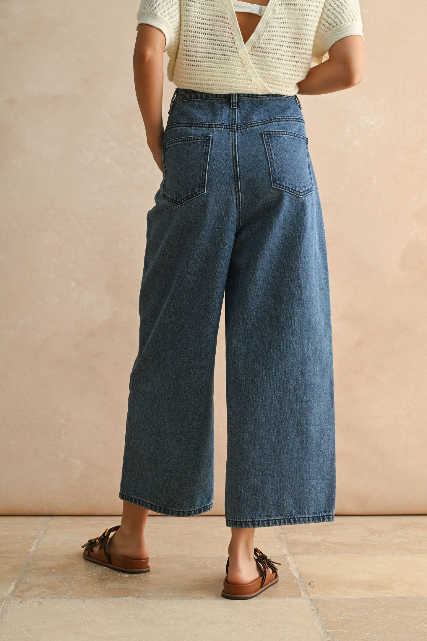 Relaxed Pleated Denim