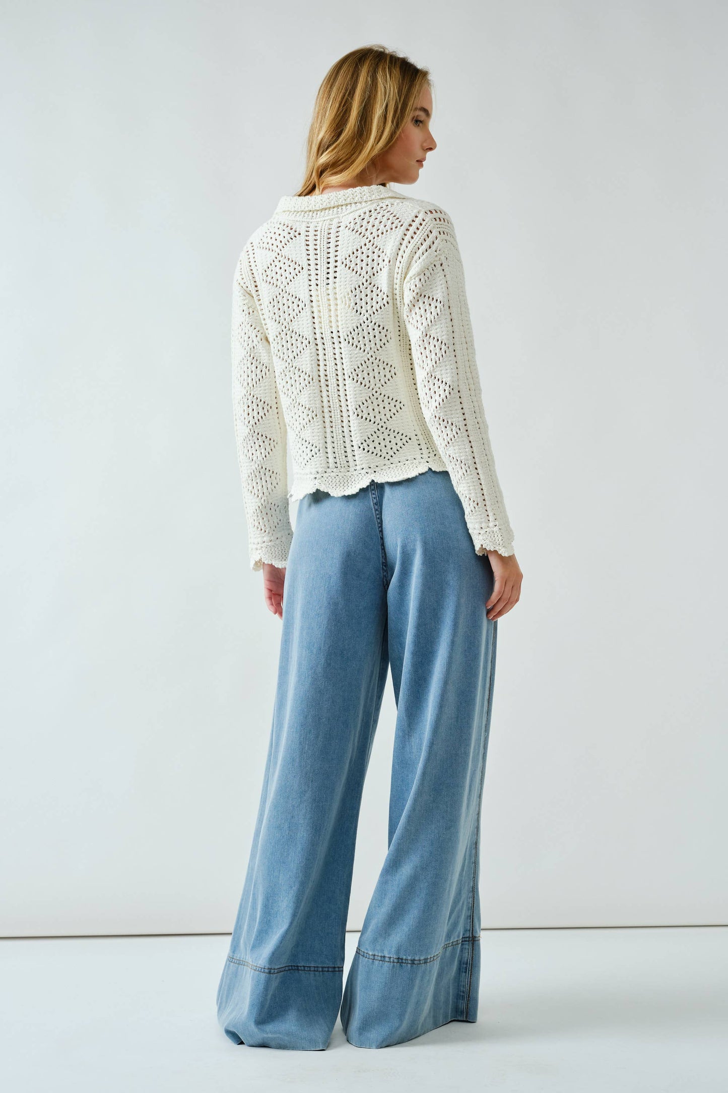 Open Knit Crochet Cardigan