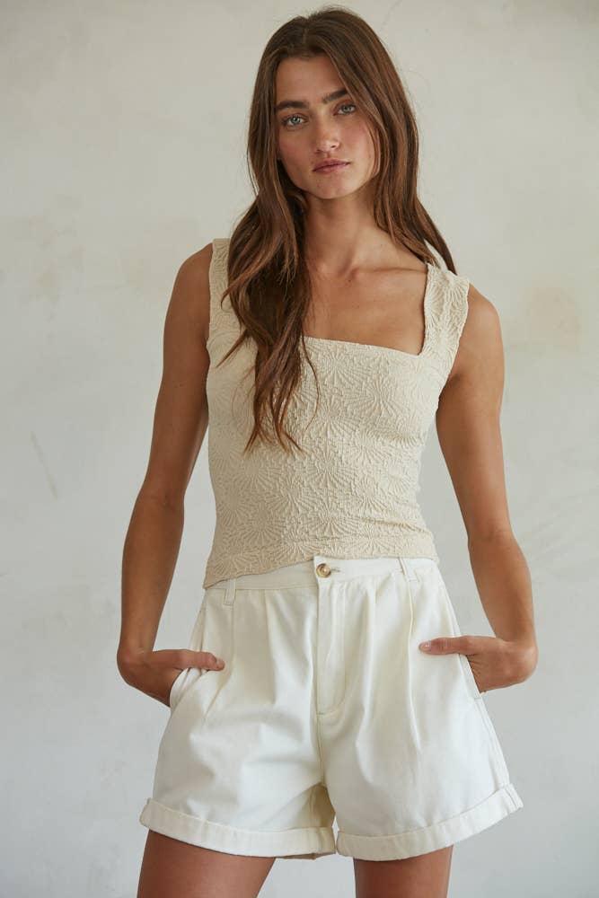 Pleated Shorts | Cream