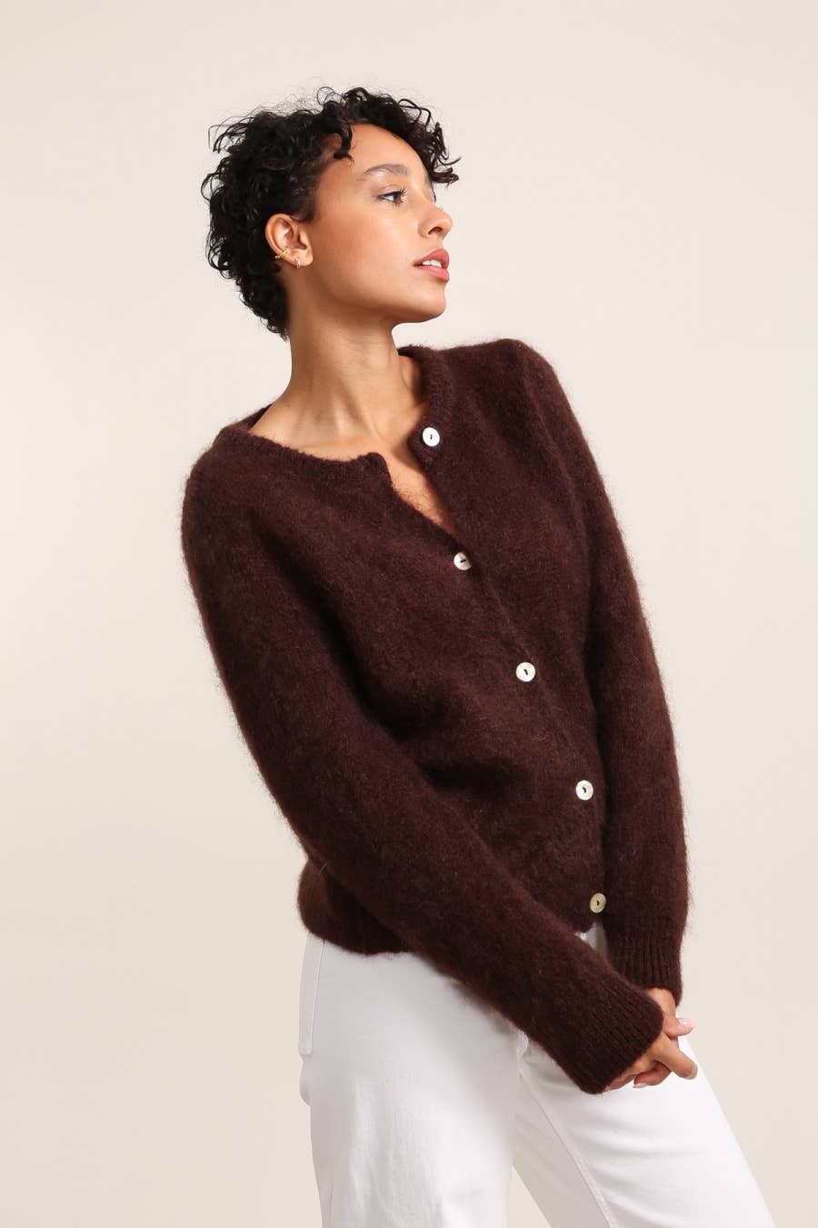 Mohair Cardigan | Deep Chocolate