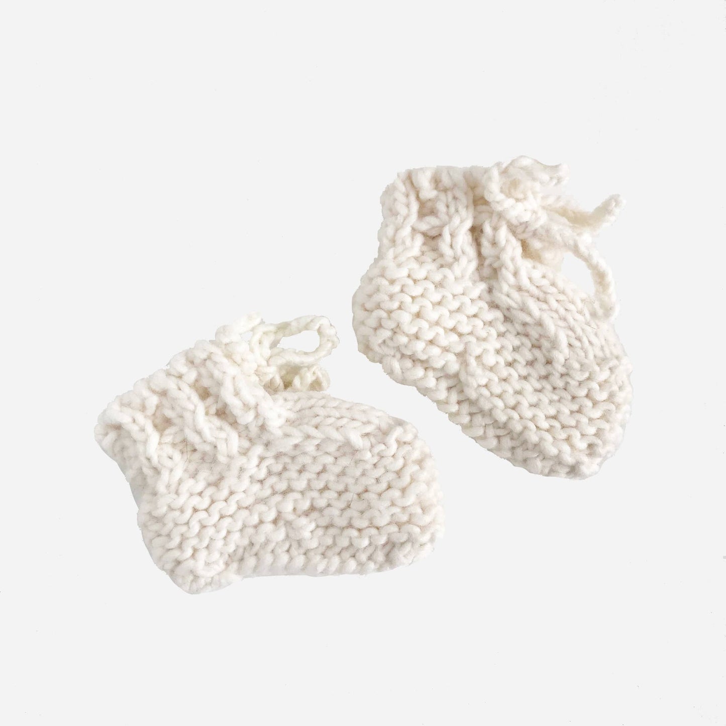 Classic Booties, Cream | Hand Knit Baby Shoes