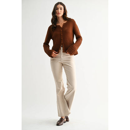 Brown Crochet Cardigan