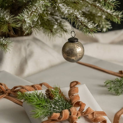 2" Silver Crackle Ornament