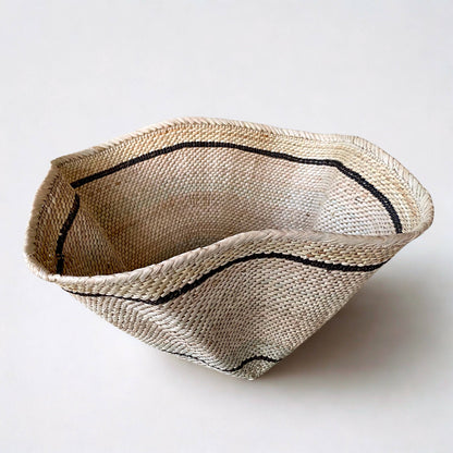 Striped and Waved Palm Leaf Dancing Basket