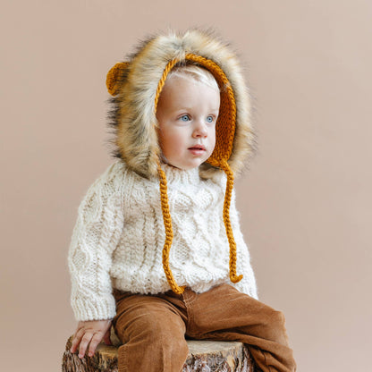 Fisherman Sweater, Cream Baby Kids Clothing Apparel Winter: M 2-3y