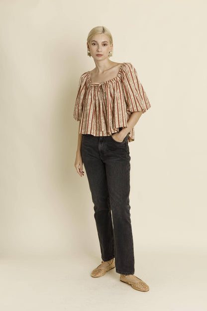 Striped Peasant Top