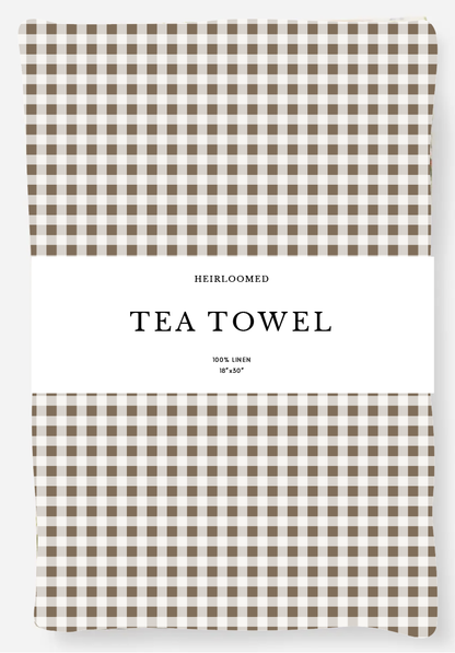 Woven dGingham linen Tea Towel | Tobacco