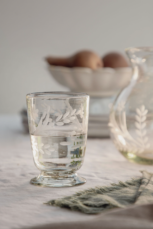 Hand-etched Blown Footed | Wine Glass