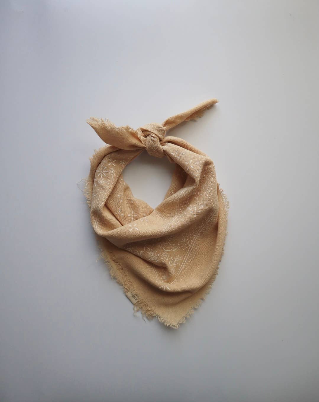 Oatmeal Classic Print Naturally Raw Silk Bandana | (white ink)