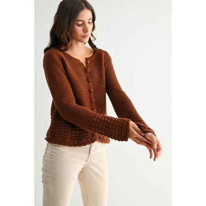 Brown Crochet Cardigan