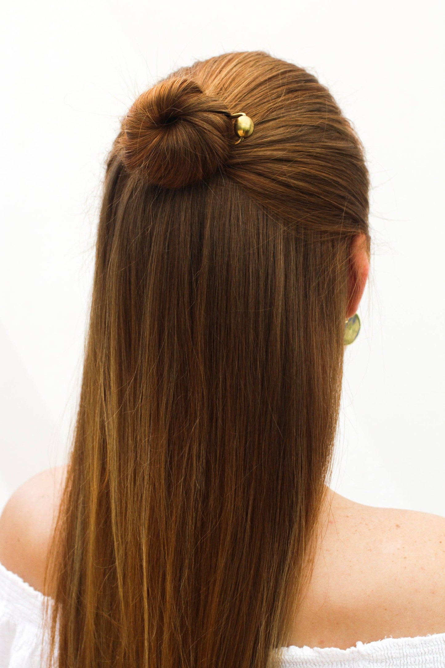 Raw Brass Bead Hair Pin | Mini 3.5"