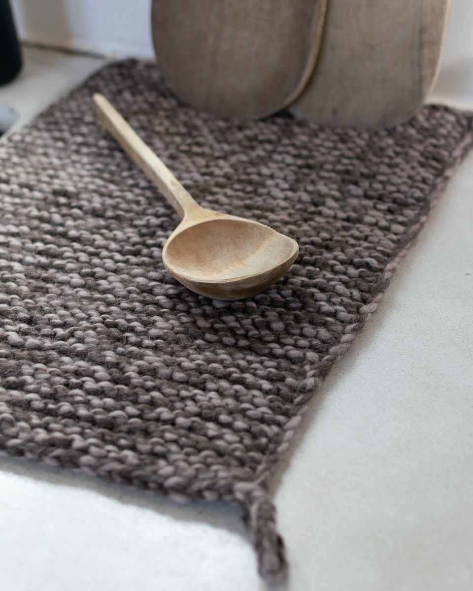 Knitted Wool Dish Mats: Marbled