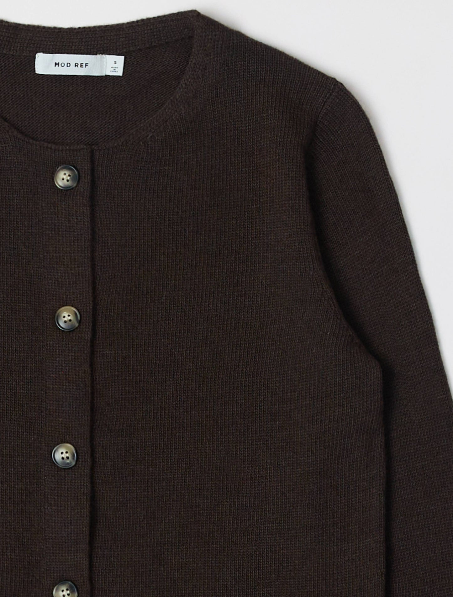 The Molly Cardigan | Lightweight Cropped Cardigan: DARK BROWN / MEDIUM