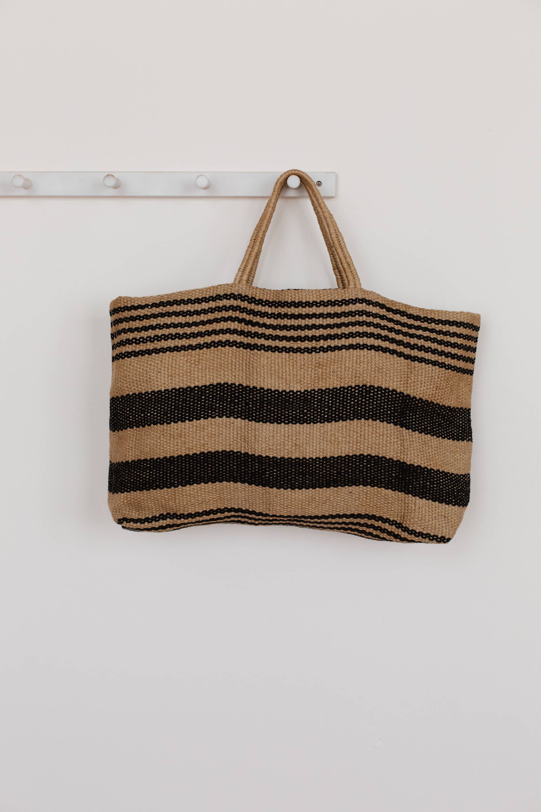 Wide Reusable Tote Bag, Breton: Double Stripe