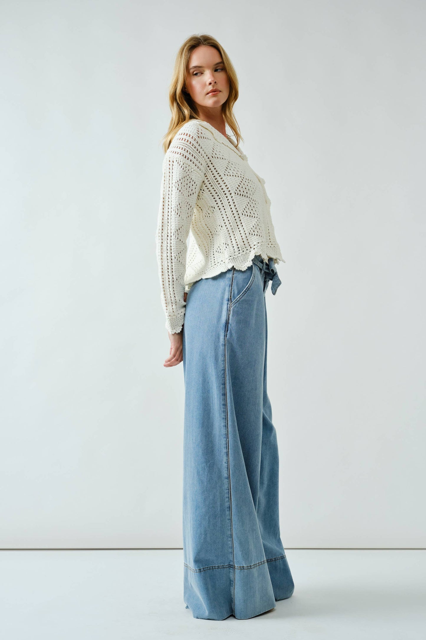 Open Knit Crochet Cardigan