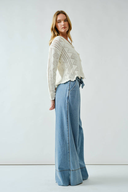 Open Knit Crochet Cardigan