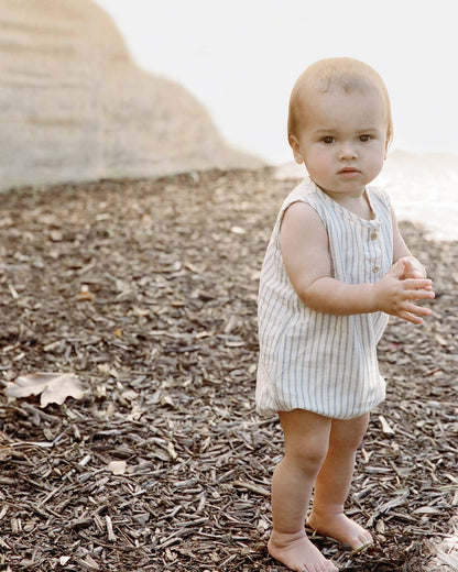 Woven Tank Onesie | Mustard stripe