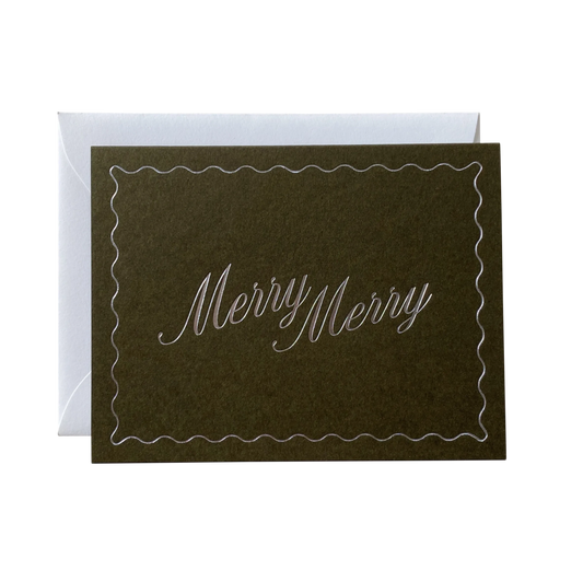 Merry Merry Note Card | Moss