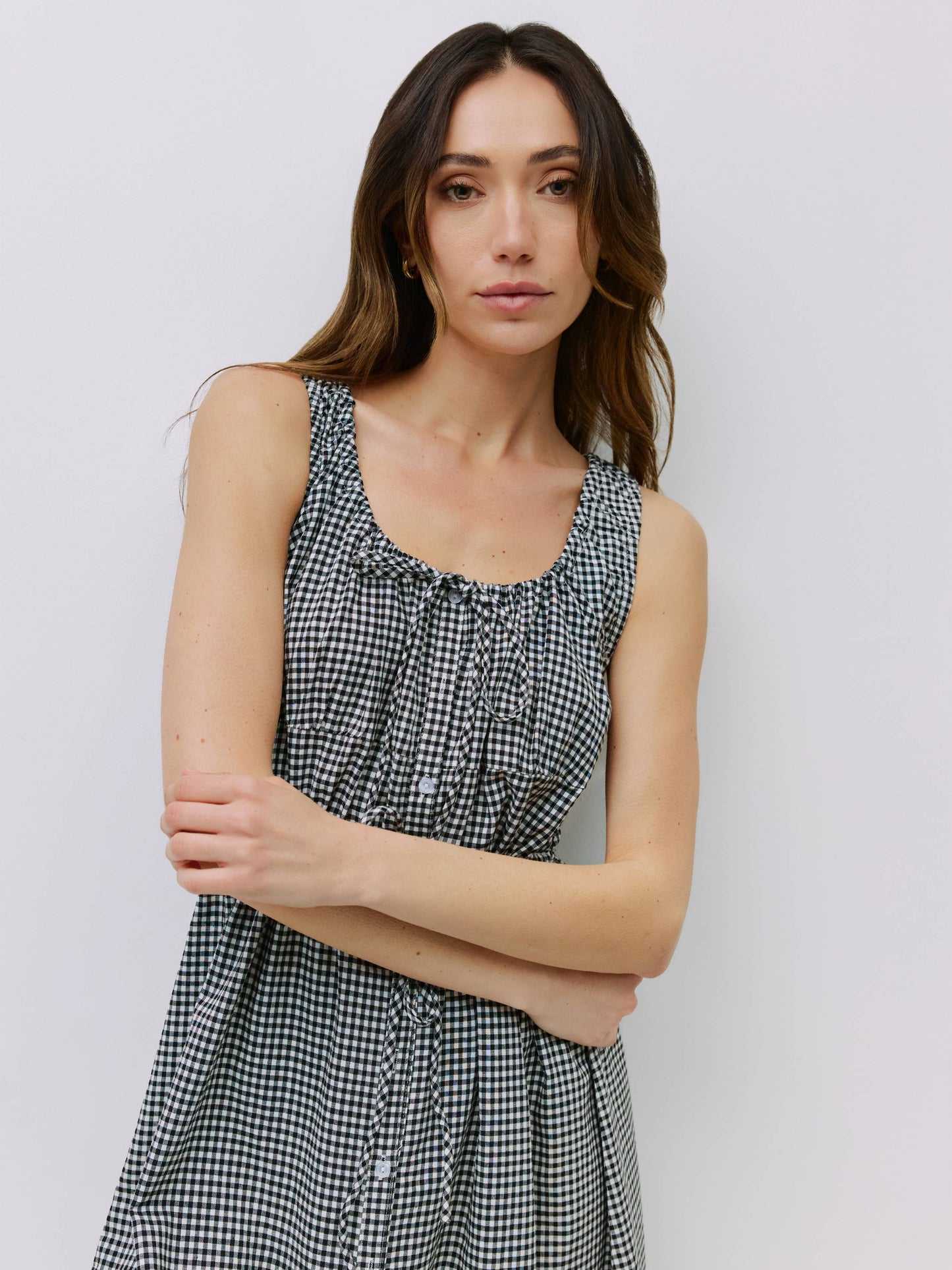 Gingham Midi Dress