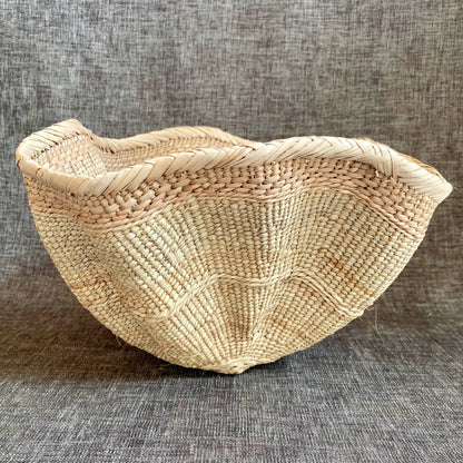 Dramatic Rippled Palm Leaf Dancing Basket | Small