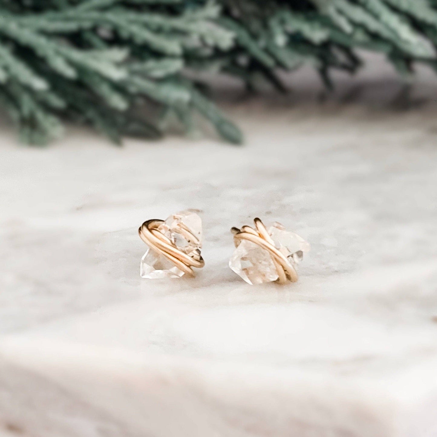 Herkimer Diamond Earrings | 14k Gold Fill & Sterling Silver: Silver