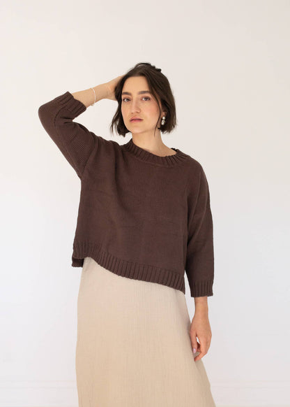 The Crop Knit | Chocolate