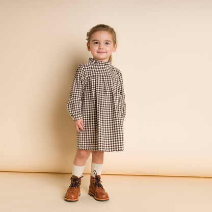 Myrtle Dress | Walnut Check: 7-8 Y