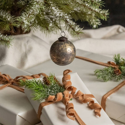 3" Silver Crackle Ornament