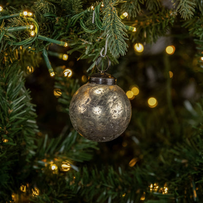 2" Silver Crackle Ornament