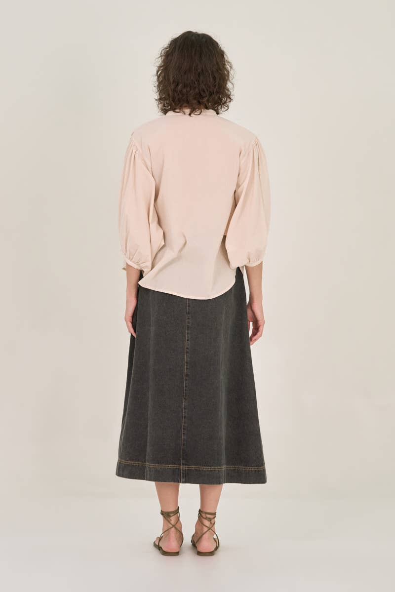 WIDE SLEEVE BLOUSE: ECRU / Contemporary / LARGE