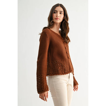 Brown Crochet Cardigan