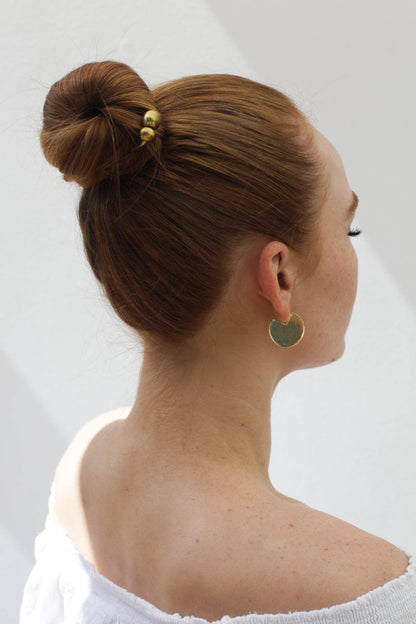 Raw Brass Bead Hair Pin | Full 5"