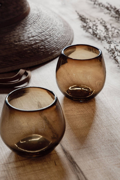 Ronde Blown Amber Glass