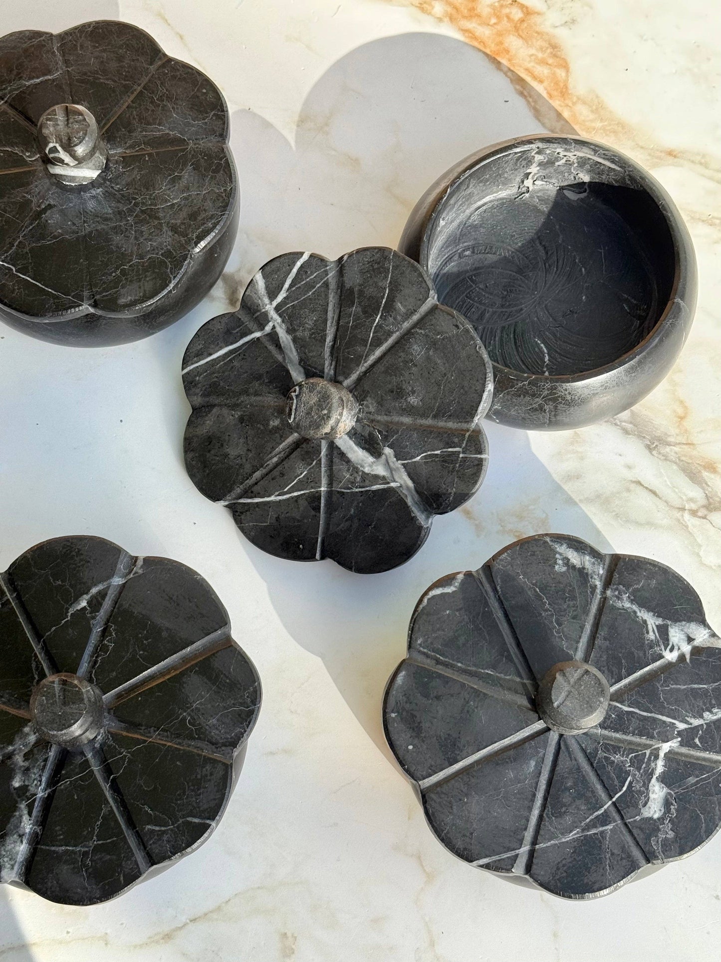 Marble Trinket Box Black | Large
