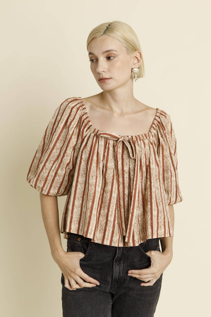 Striped Peasant Top