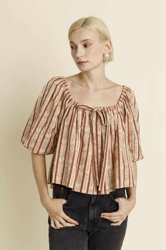 Striped Peasant Top