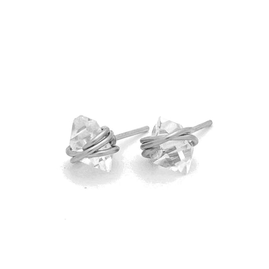 Herkimer Diamond Earrings | 14k Gold Fill & Sterling Silver: Silver