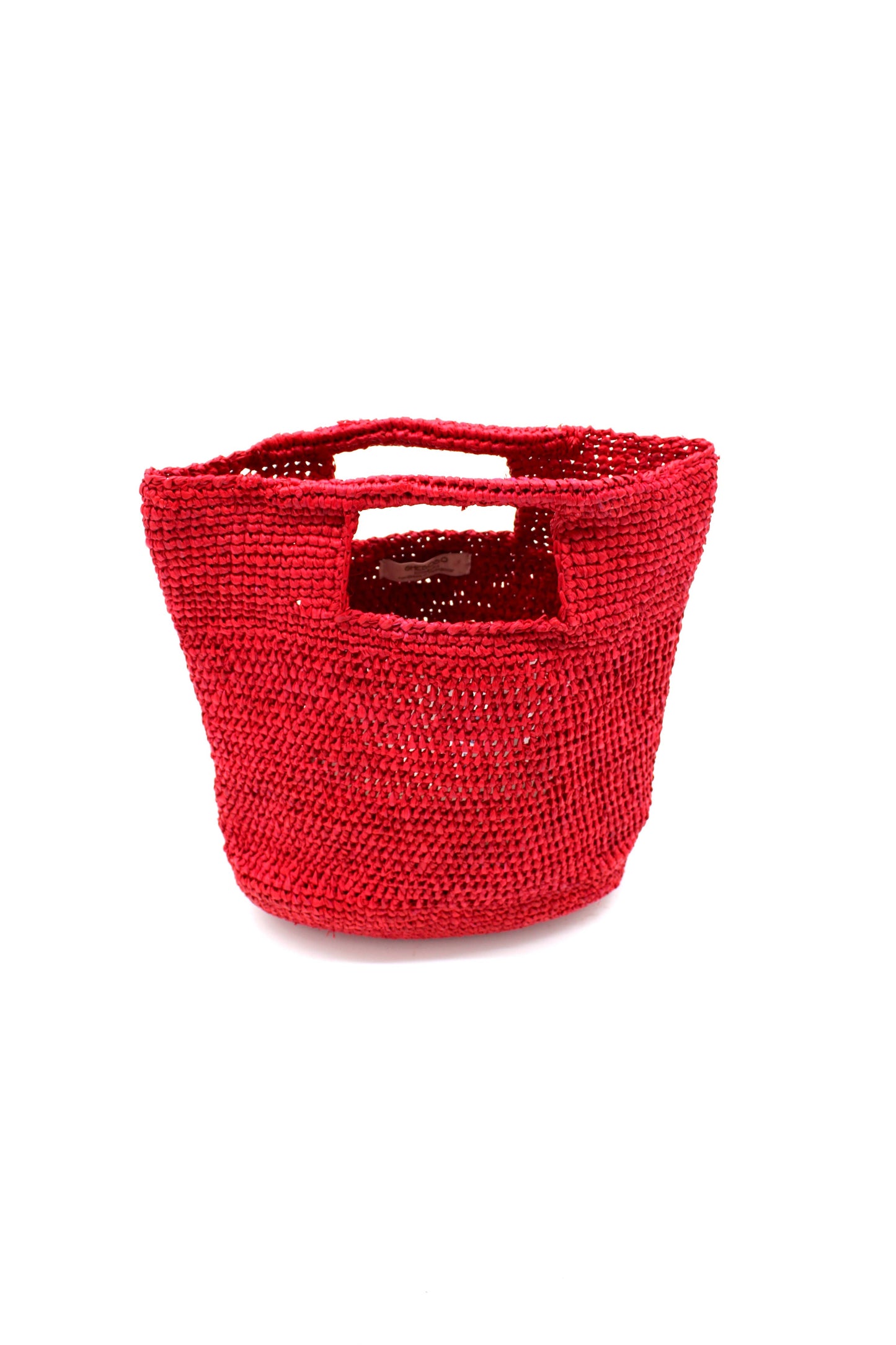 Mini Crochet Petite Straw Basket | Red