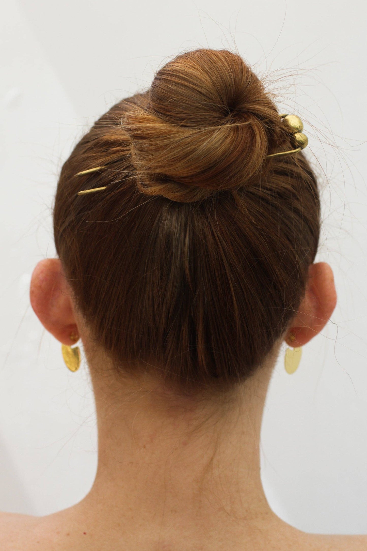 Raw Brass Bead Hair Pin | Mini 3.5"