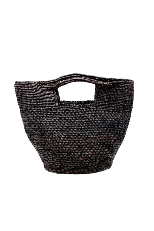 Crochet Straw Basket | Black