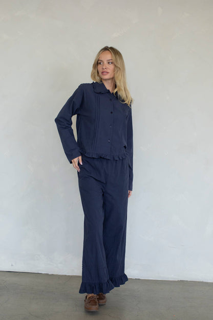 Talia Blouse: Midnight / L